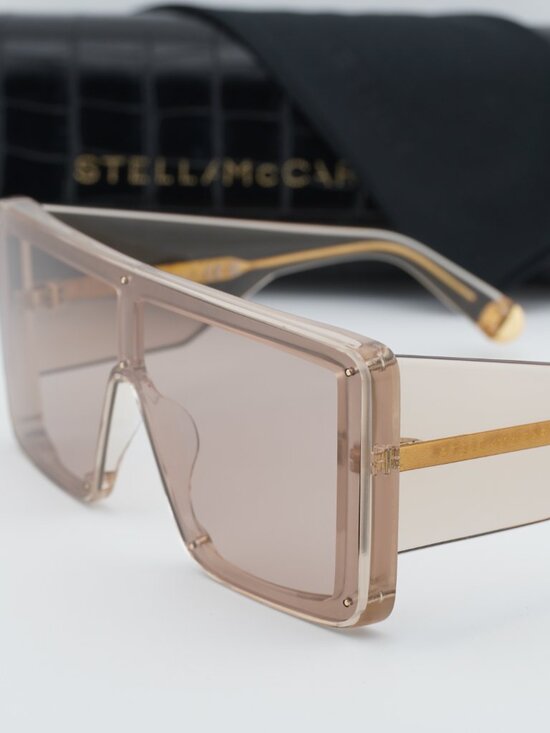 Stella McCartney SC40083I 45E Shield Sunglasses - Shiny Brown main image 8